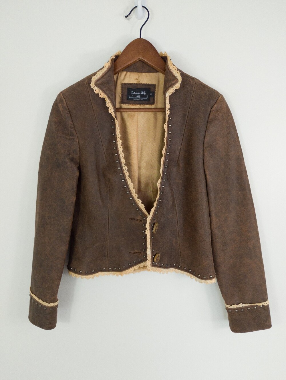 Vintage Patricia Wolf Texas Leather Jacket Size Small